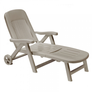 Шезлонг-лежак пластиковый SCAB GIARDINO Elegant Sun-bed пластик серый Фото 1