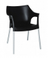 Кресло пластиковое Resol Pole armchair алюминий, полипропилен черный Фото 1