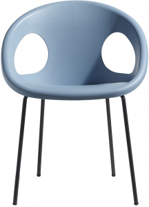 Кресло пластиковое Scab Design Drop 4 legs сталь, технополимер антрацит, голубой Фото 1