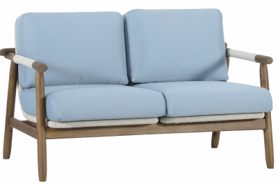Диван деревянный двухместный Tagliamento Apoyo акация, роуп, олефин грецкий орех, голубой Фото 15