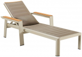 Шезлонг-лежак текстиленовый с подушкой Higold Geneva алюминий, тик, текстилен Фото 7