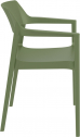 Кресло пластиковое Siesta Contract Tulum стеклопластик, полипропилен оливковый Фото 6