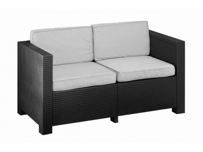 Диван 2-х местный плетеный SOFA 2 Shaf пластик темно-серый(антрацит) Фото 1 Диван 2-х местный плетеный SOFA 2 Shaf пластик темно-серый(антрацит) Фото 1