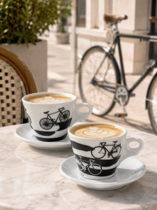 Кофейные пары для капучино Ancap Giotto фарфор деколь Italia in Bici Фото 3