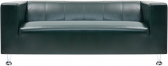 Диван прямой трехместный Профдиван Рольф дерево, металл, кожа темно-зеленый Фото 2