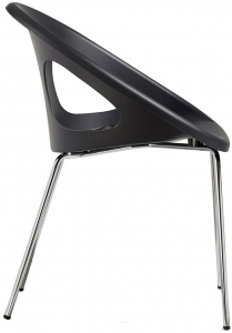 Кресло пластиковое Scab Design Drop 4 legs сталь, технополимер хром, антрацит Фото 1