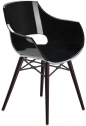 Кресло пластиковое PAPATYA Opal Wox Beech бук, поликарбонат венге, черный Фото 1