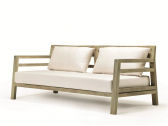 Диван деревянный с подушками Ethimo Costes тик, акрил натуральный, белый Фото 15