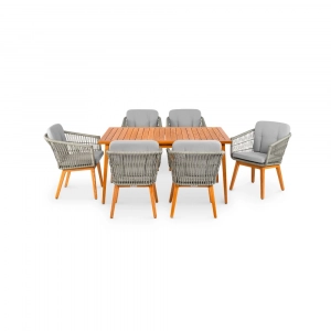 Кресло плетеное с подушками ReeHouse Letto 2я ТР алюминий, ясень, искусственный ротанг, олефин лунный свет, серебристый Фото 6