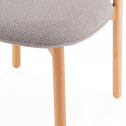 Стул деревянный с обивкой Tagliamento Meiko бук, букле натуральный, серый Фото 8