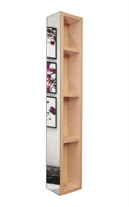Поворотный зеркальный шкаф Shelf.On Хоп Шелф ЛДСП молочный дуб Фото 1