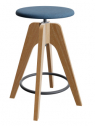 Табурет деревянный  полубарный  с обивкой SIPA Tommy ясень, металл, ткань Фото 9