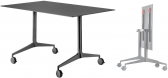 Стол складной на колесах PEDRALI Ypsilon Tilting алюминий, компакт-ламинат HPL черный Фото 1
