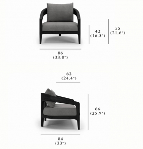 Кресло деревянное с подушкой SNOC Whale Noche тик, акрил ночь Фото 2
