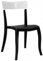 Стул пластиковый PAPATYA Hera-S стеклопластик, поликарбонат черный, белый Фото 1