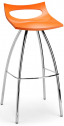 Стул полубарный пластиковый Scab Design Diablito сталь, технополимер хром, оранжевый Фото 1