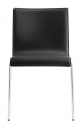 Стул с мягкой обивкой PEDRALI Kuadra XL сталь, натуральная кожа хромированный, черный Фото 1