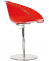 Кресло прозрачное с регулировкой высоты PEDRALI Gliss сталь, поликарбонат красный Фото 1