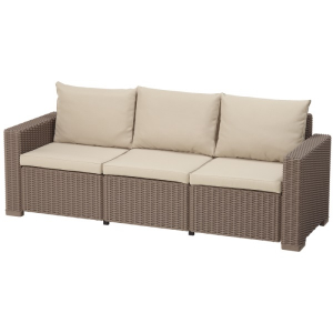 Комплект пластиковой мебели Keter California 3 seater set пластик с имитацией плетения капучино, песочный Фото 10