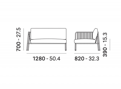 Диван металлический с подушками PEDRALI Nolita Sofa сталь, ткань Фото 2