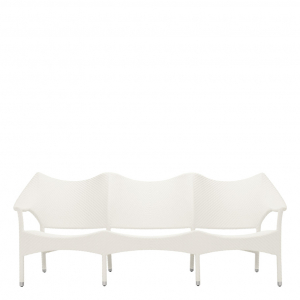Диван трехместный плетеный JANUS et Cie Amari алюминий, искусственный ротанг известняковый Фото 5