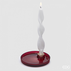 Подсвечник EDG Candle Holder стекло красный Фото 1
