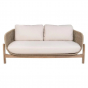 Диван деревянный плетеный двухместный Tagliamento Talara акация, роуп, олефин бежевый, лен Фото 3