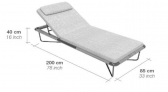 Шезлонг-лежак с обивкой Rever Forte dei Marmi сталь, ироко, ткань Фото 2