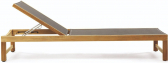Шезлонг-лежак деревянный Ethimo Sand тик, текстилен Ethitex натуральный, тортора Фото 1
