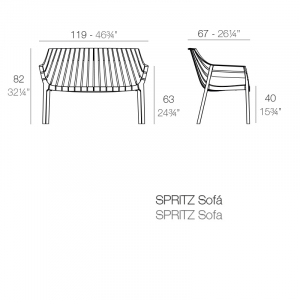 Диван пластиковый Vondom Spritz Basic полипропилен, стекловолокно Фото 2