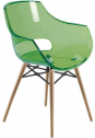 Кресло прозрачное PAPATYA Opal Wox Beech бук, поликарбонат натуральный, зеленый Фото 1