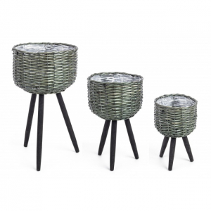 Комплект кашпо Garden Relax Tripod бук, бамбук, нейлон черный, зеленый Фото 1 Комплект кашпо Garden Relax Tripod бук, бамбук, нейлон черный, зеленый Фото 1