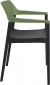 Кресло пластиковое Siesta Contract Tulum стеклопластик, полипропилен черный, оливковый Фото 5