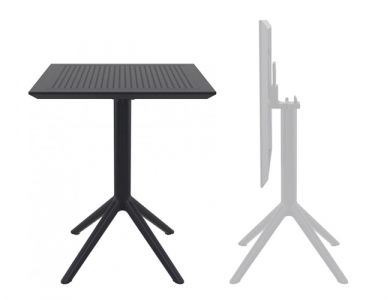 Комплект пластиковых складных столов Siesta Contract Sky Folding Table 60 Set 2 сталь, пластик черный Фото 4