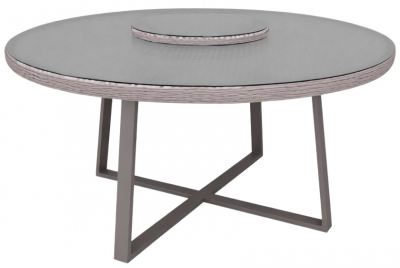 Стол плетеный обеденный со стеклом Tagliamento Orlando алюминий, искусственный ротанг, стекло Фото 1