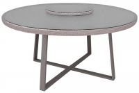 Стол плетеный обеденный со стеклом Orlando