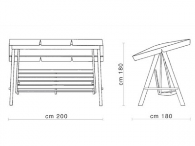 Качели садовые деревянные Amici Atos Rocking Bench 2000 ироко Фото 2