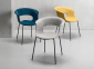 Кресло с обивкой Scab Design Miss B Pop coated steel frame сталь, поликарбонат, ткань антрацит, морская волна Фото 6