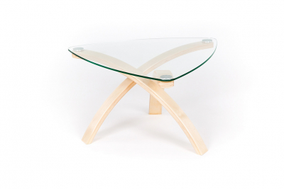 Стол журнальный IM-Design Гурон 3 березовый шпон, стекло Фото 6
