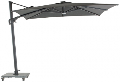 Зонт садовый с подсветкой Grattoni Venezia алюминий, олефин антрацит, темно-серый Фото 1