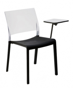 Стул пластиковый со столиком Resol Fiona chair conventions стеклопластик прозрачный, черный Фото 1