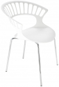 Кресло пластиковое PAPATYA Tiara сталь, стеклопластик белый Фото 1