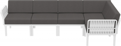 Комплект пластиковой мебели Siesta Contract Portofino Lounge Corner стеклопластик, полипропилен, полиэстер белый, темно-серый Фото 5