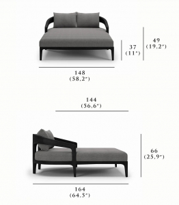 Лаунж-лежак с подушками SNOC Whale Noche тик, акрил ночь Фото 2