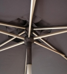 Зонт профессиональный 2.1х2.1 м Scolaro Lido Titanium алюминий, акрил титан, слоновая кость Фото 5