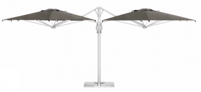 Зонт профессиональный двухкупольный 2.9х6 м Scolaro Galaxia Dual V StarWhite алюминий, акрил белый, серо-коричневый Фото 6