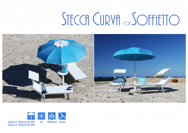 Зонт профессиональный Ø2.2 м Stecca Curva