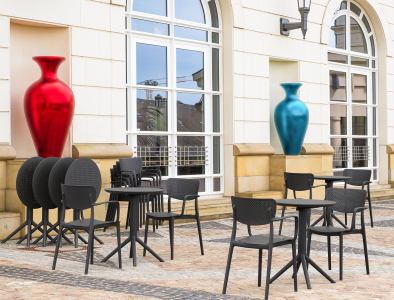 Стол пластиковый складной Siesta Contract Sky Folding Table Ø60 сталь, пластик черный Фото 11