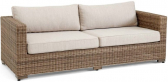 Диван плетеный с подушками BraFab Ninja Brown алюминий, искусственный ротанг, ткань коричневый, бежевый Фото 1