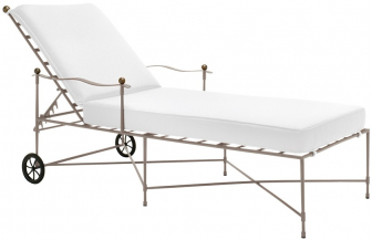 Шезлонг-лежак металлический с матрасом-thumbs-Фото1